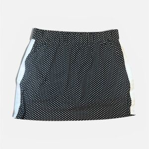 T by Talbots Women Black Active Skort Large Petite Polka Dot Golf Tennis GUC
